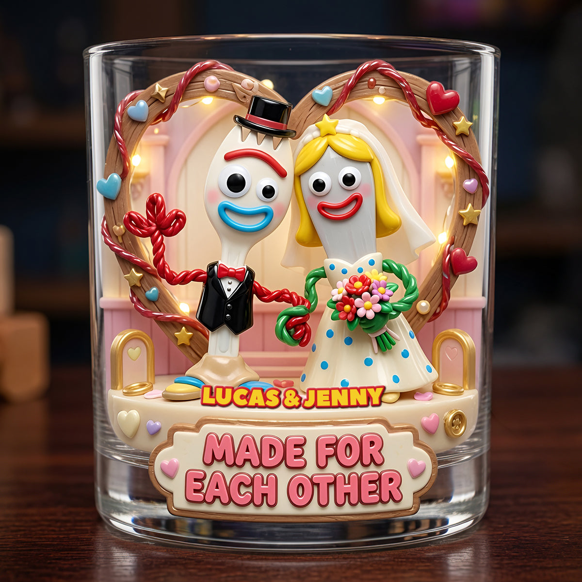 Forever Together Round Glass - Personalized Gifts For Couple 03TYDT240626