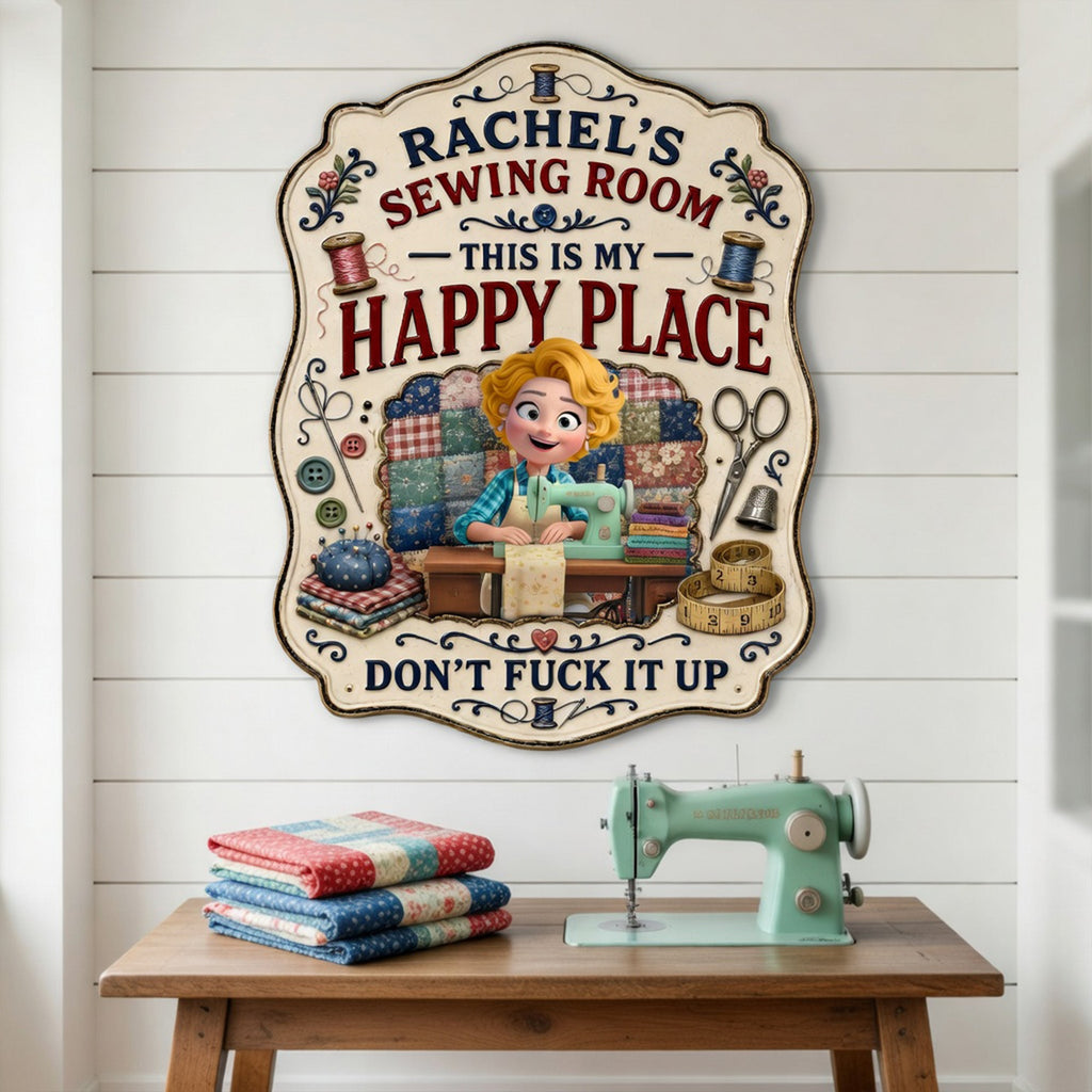 Sewing Room Cut Metal Sign - Personalized Gifts For Sewing Lovers 02naqn160626