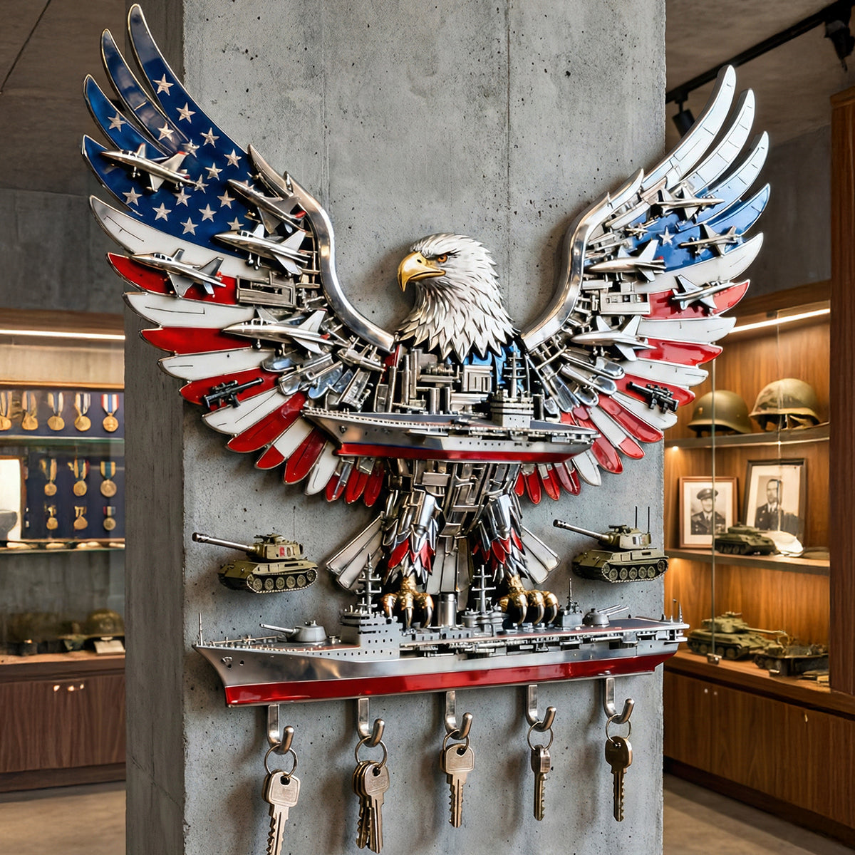 Armed Eagle Key Hanger – Personalized Gift For Veterans & Patriots 041qhtn280126