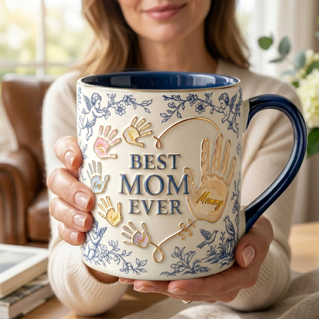 Best Mom Ever - Toile De Jouy Accent Mug - Personalized Gifts For Mothers 02palu080426