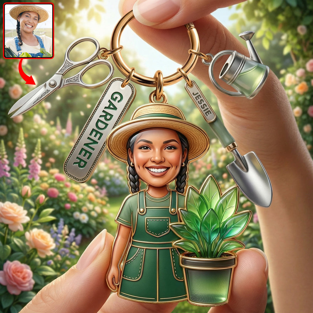 Custom Photo Gifts For Gardeners Keychain With Charms 06paqn250326