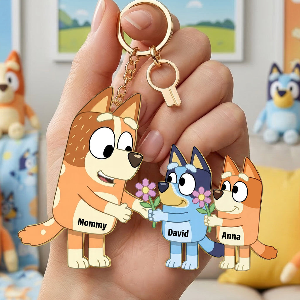 Lovely Mommy & Little Ones Keychain - Personalized Gift For Mom 01OHQN160326