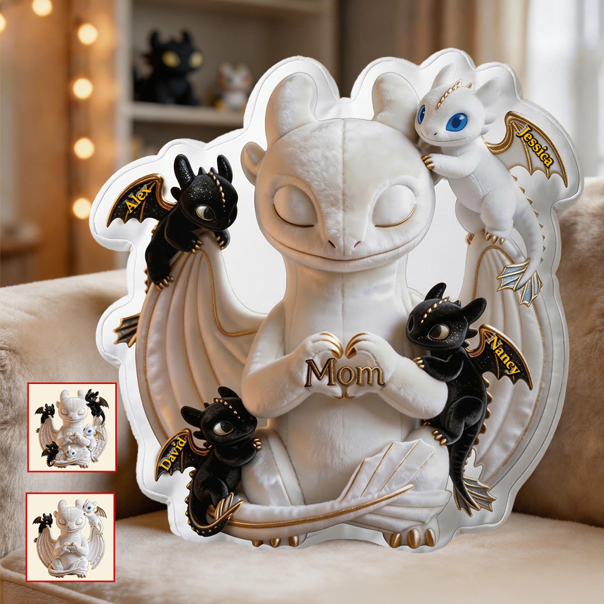 Cute Fantasy Creatures Pillow – Personalized Gifts For Mom 02tgmg130326