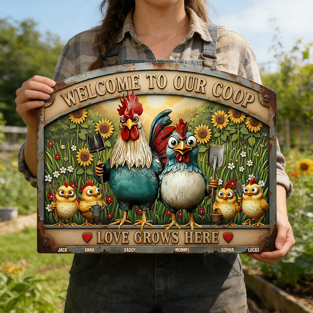 Chicken Coop Metal Sign Personalized Gifts For Family 061pgtn111225