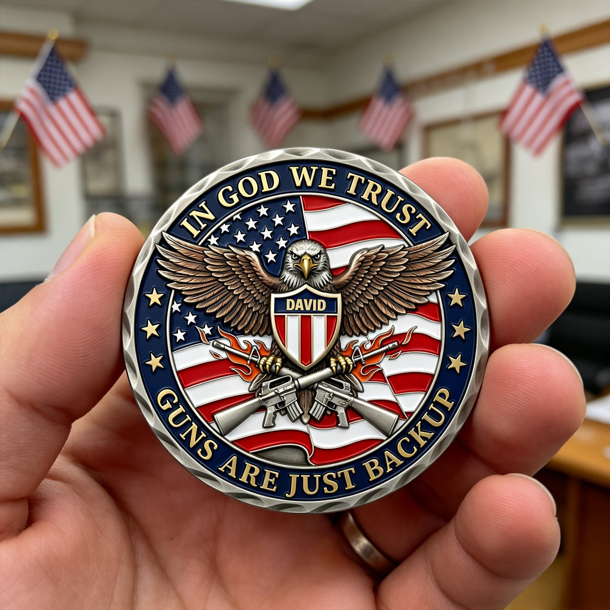 Veteran Printed Metal Coin - Personalized Gifts For Veteran 05natn030326