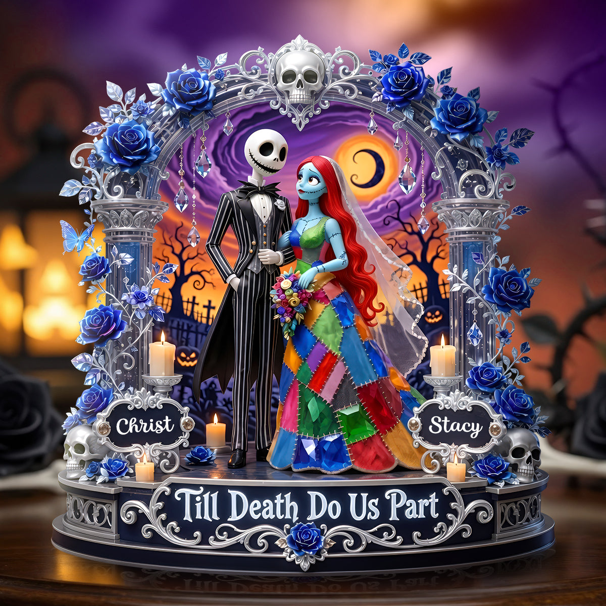 Spooky Couple Acrylic Plaque - Personalized Gifts For Couple Plaque 03TYDH260526