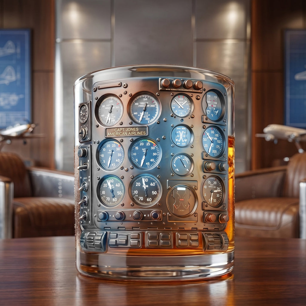 Pilot Cockpit Round Glass, Personalized Gifts For Pilot 04qhdh160626