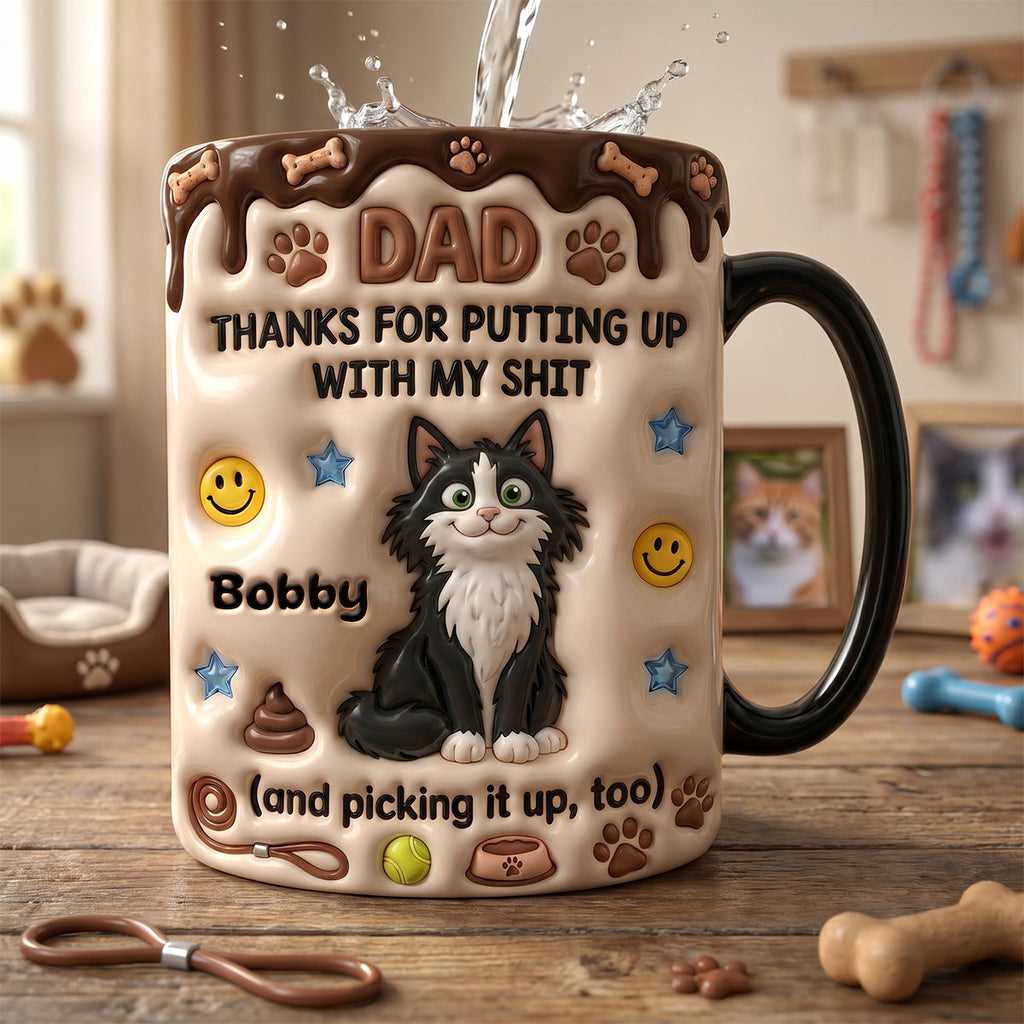 Cat Dad Magic Ceramic Coffee Mug - Personalized Gifts For Dad 022TYDH210526