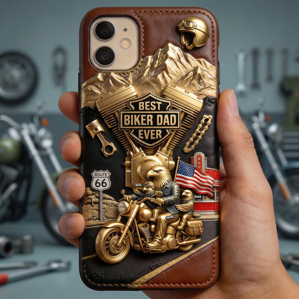 Conquer The World With Dad Phone Case - Personalized Gifts For Biker Dads 05qhqn140526