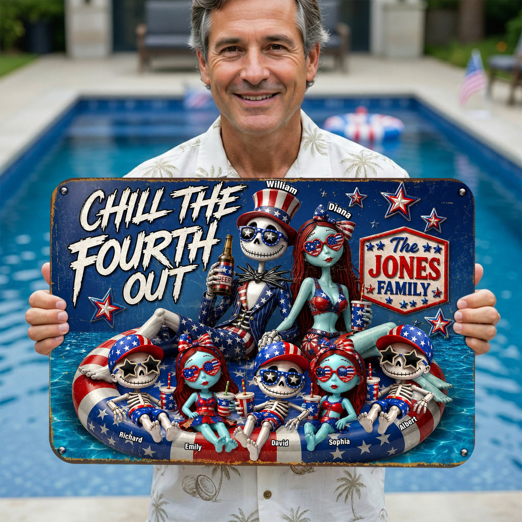 Fun Patriotic Family Pool Sign - Personalized Decor For Family's Pool 01QHQN030626