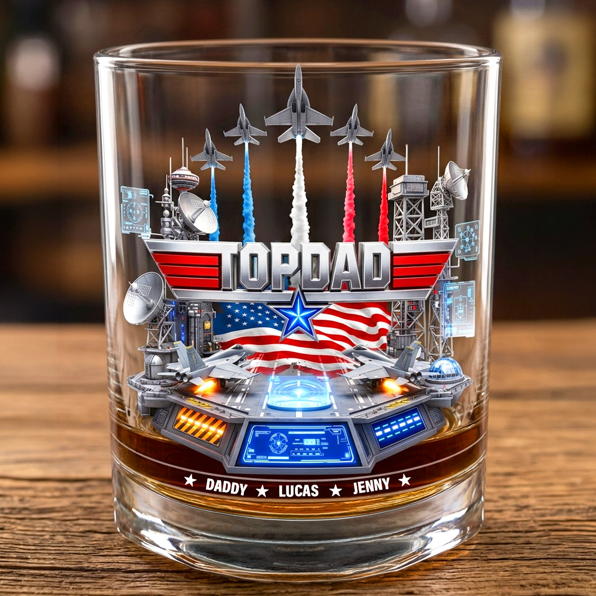 Sky Commander Round Glass - Personalized Gifts For Dad 02ohtn180526