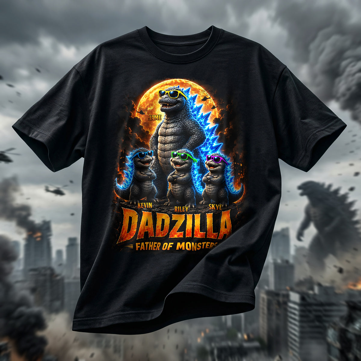 Father Of Monsters Shirt - Personalized Gifts For Dad 03TYTA250526 GRER2005
