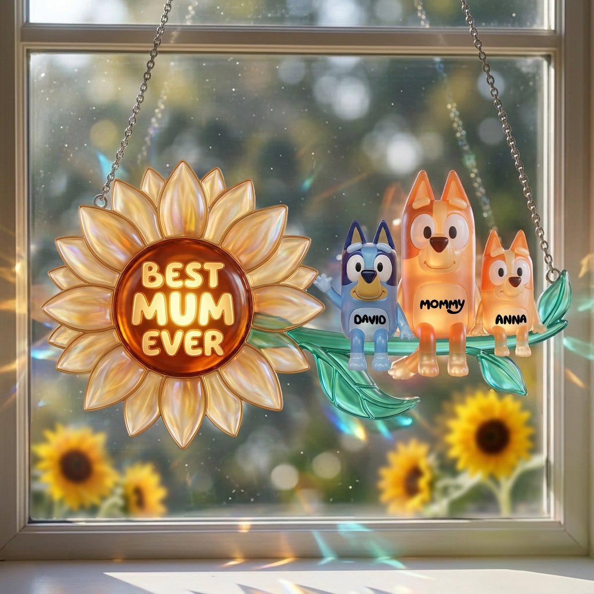 Best Mum Ever - Personalized Gifts For Mom Suncatcher Ornament 02nalu230426