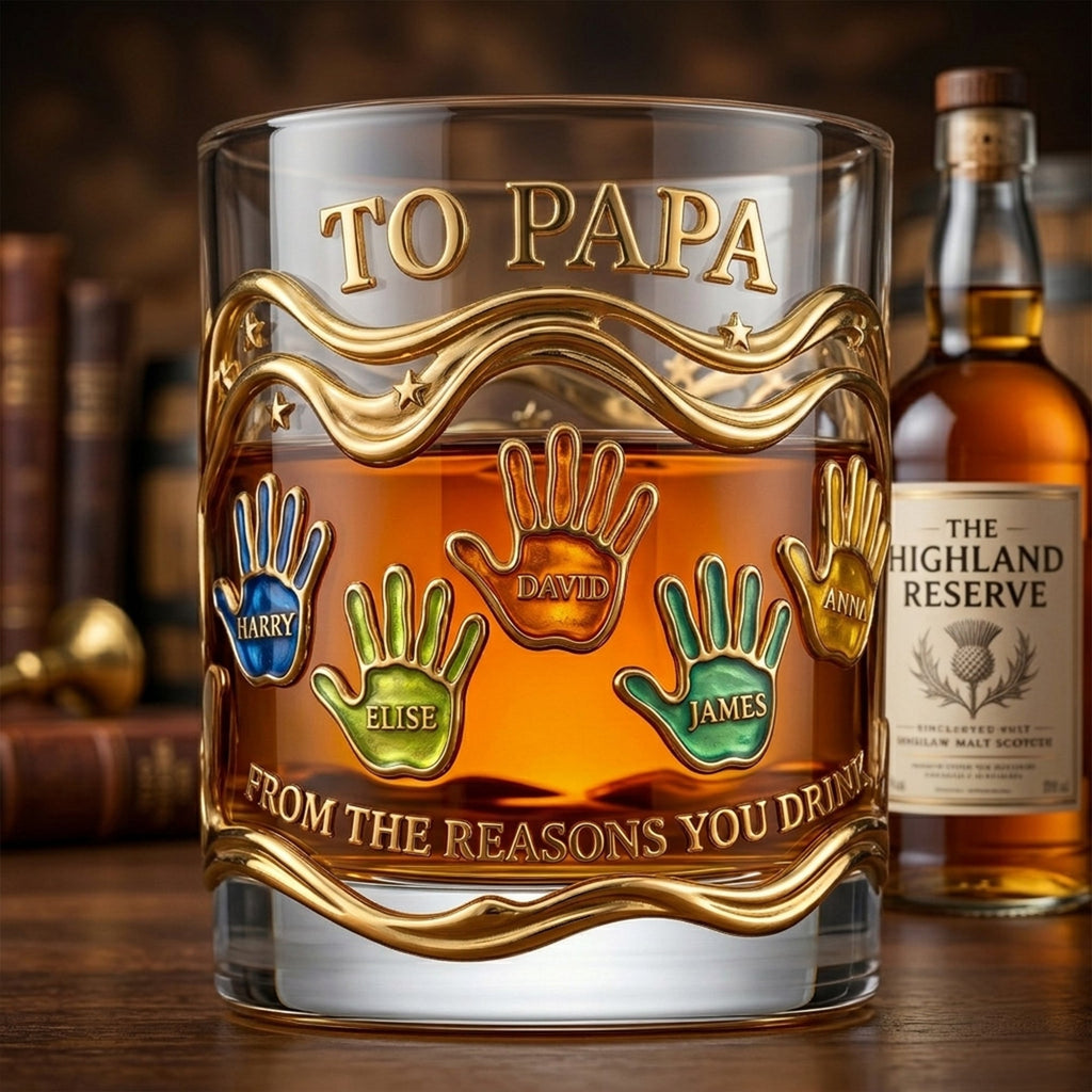Papa’s Pride Glass Mug Personalized Father's Day Gifts 04PALU060426