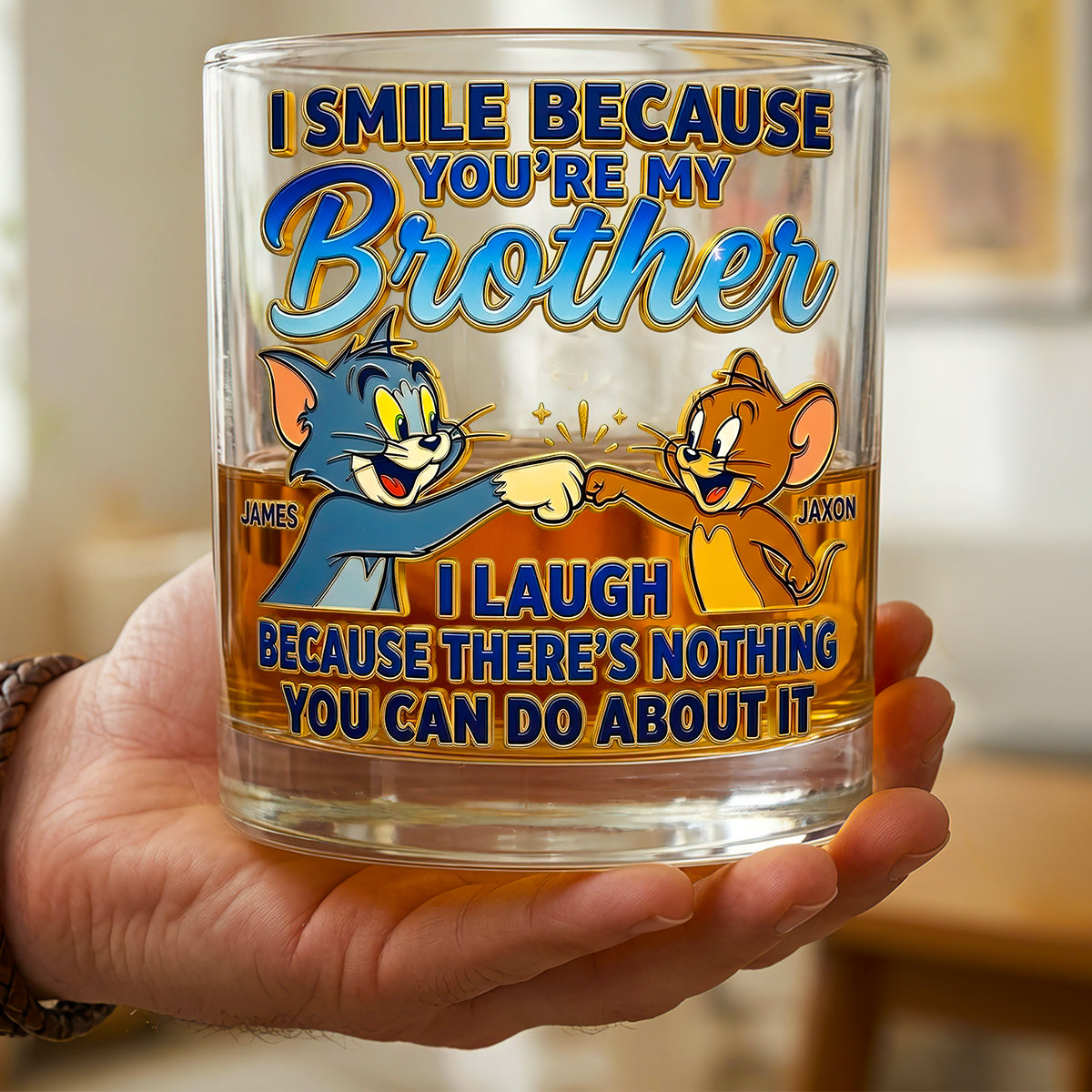 Funny Sibling Round Glass - Personalized Gifts For Brothers 03NADT100626