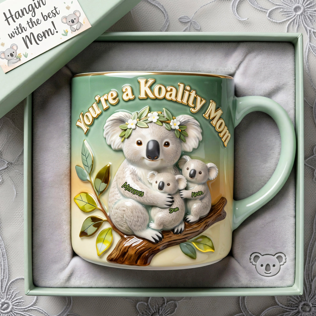 Snuggle Koala Mom Coffee Accent Mug - Personalized Gifts For Mom 03PGTA230326