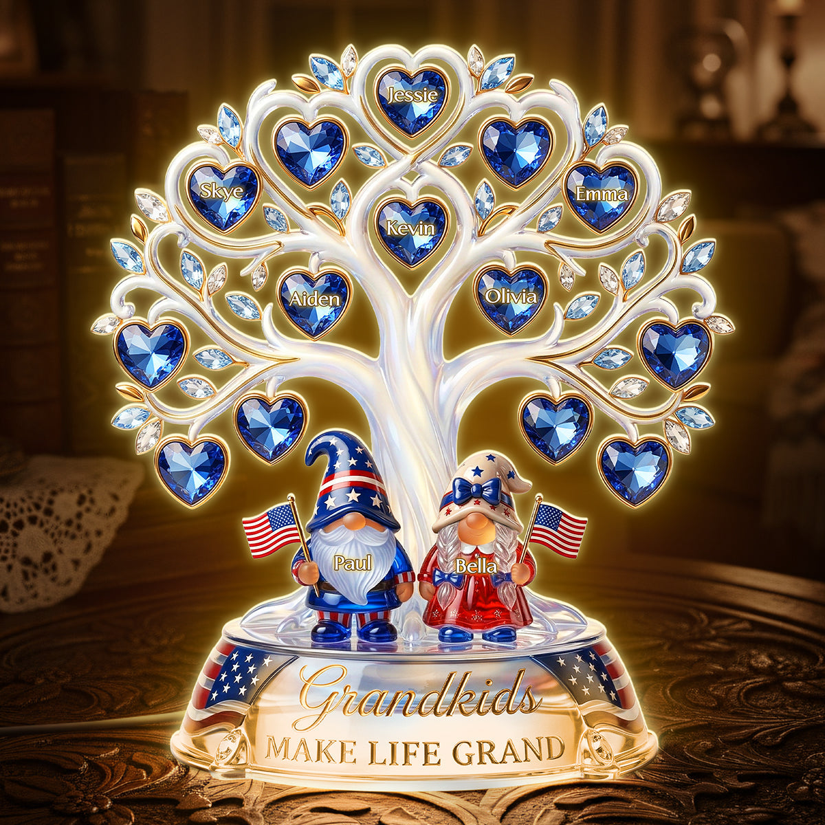 American Gnome Grandparent Light Box - Personalized Gifts For Grandparents 03pata020426