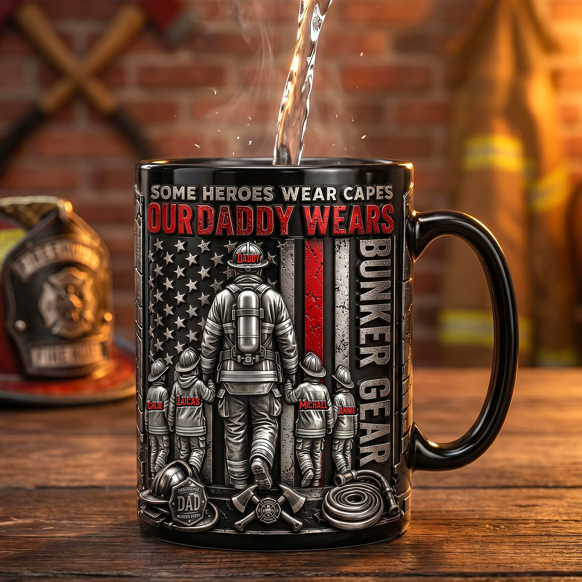Hero Firefighter Daddy Coffee Mug - Personalized Gifts For Dad 02PADH150526