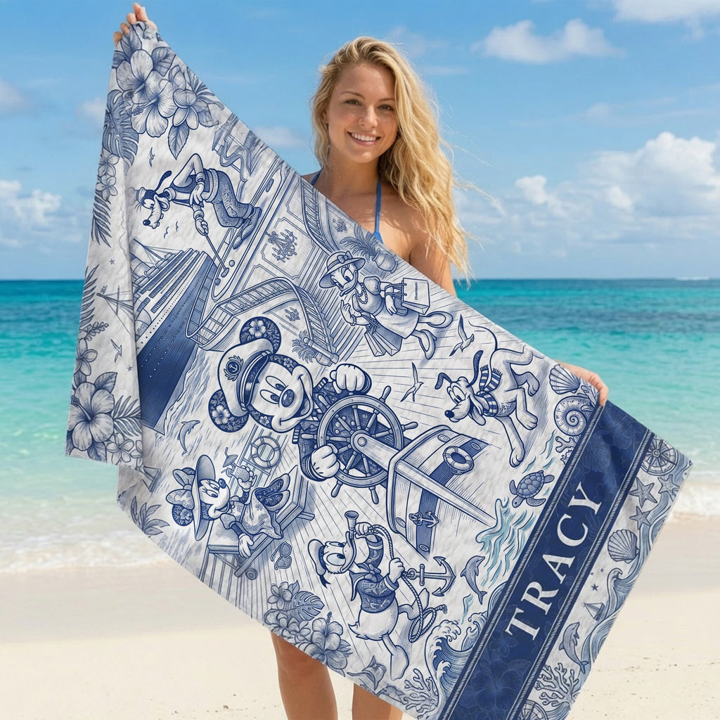 Fun Cruise Trip Beach Towel, Personalized Gifts For Cruising Lovers 04qhlu180726