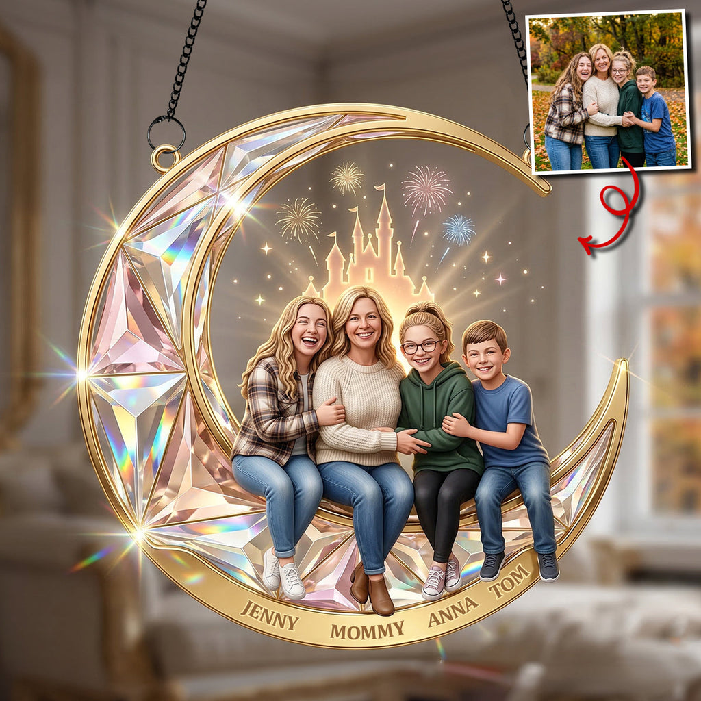 Custom Photo Family suncatcher  - Personalized Gifts For Family Suncatcher Ornament 03NATN200326