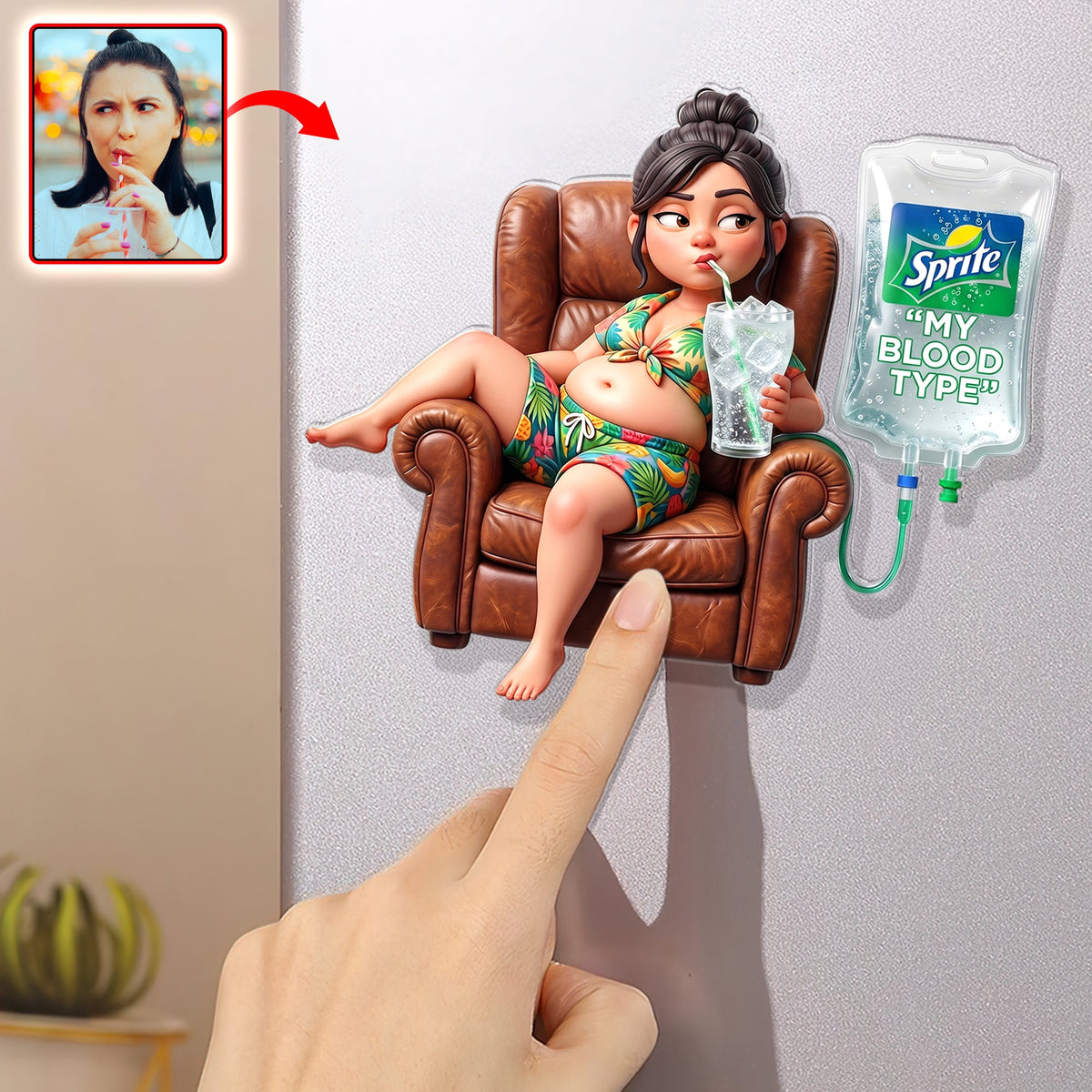 Chill Time Anti-Collision Acrylic Fridge Magnet Custom Photo Gifts For Drink Lover 01PAQN260626