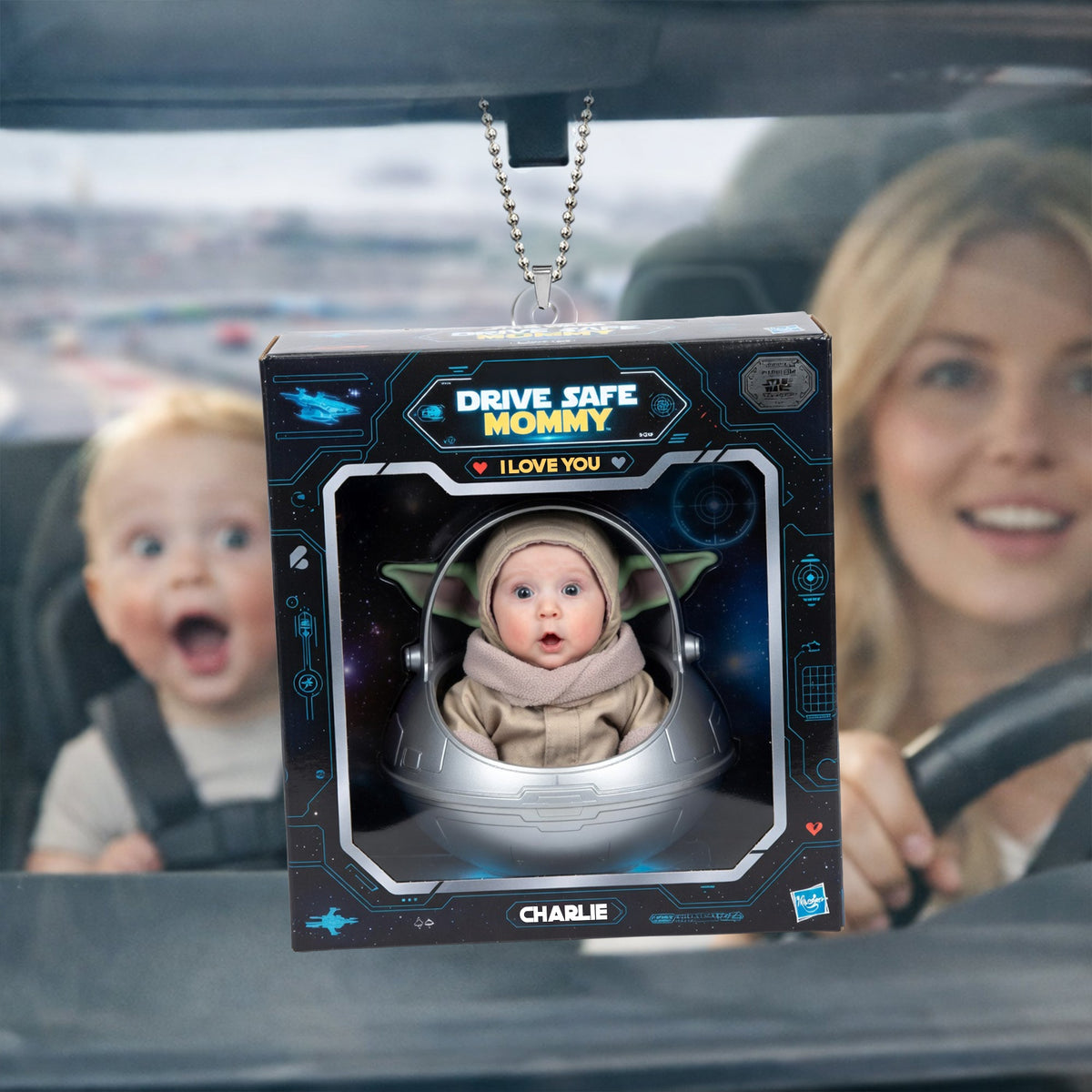 Baby Astronaut Car Ornament Custom Photo Drive Safe Mommy Gift 03NALU100426