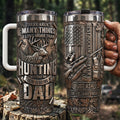 Hunting Obsessed Dad Tumbler With Handle, Personalized Gifts For Dads 03qhta230526