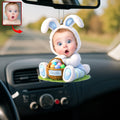 Easter Bunny Kid Car Ornament - Custom Photo Gifts For Kids 03huqn070326