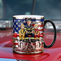 Proud American Firefighter Dad Magic Mug, Personalized Gifts For Firefighter Dads 01QHQN230526