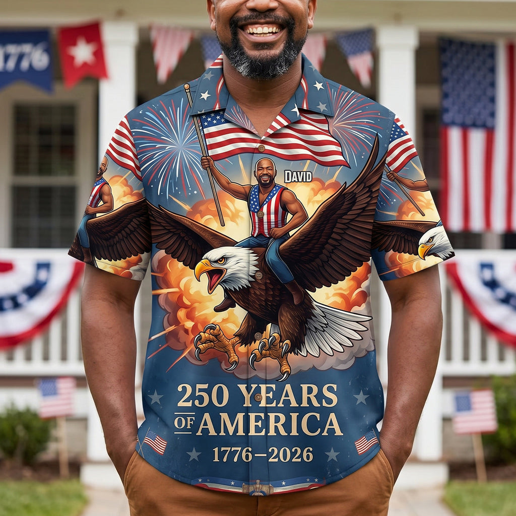 Custom Photo Free Ride With American Eagle Hawaiian Shirt, Personalized Gifts For Patriots 04qhtn300526
