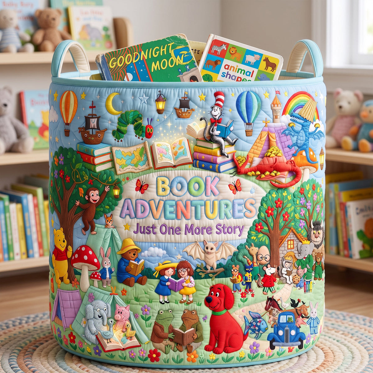 Kid Book Storage Quilted Basket - Personalized Gifts For Kids 03qhlu160726