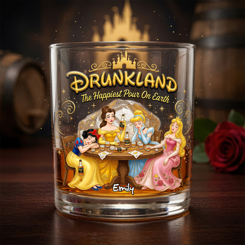 Funny Drunk Round Glass - Personalized Gifts For Drinking Lovers 01NADH090626
