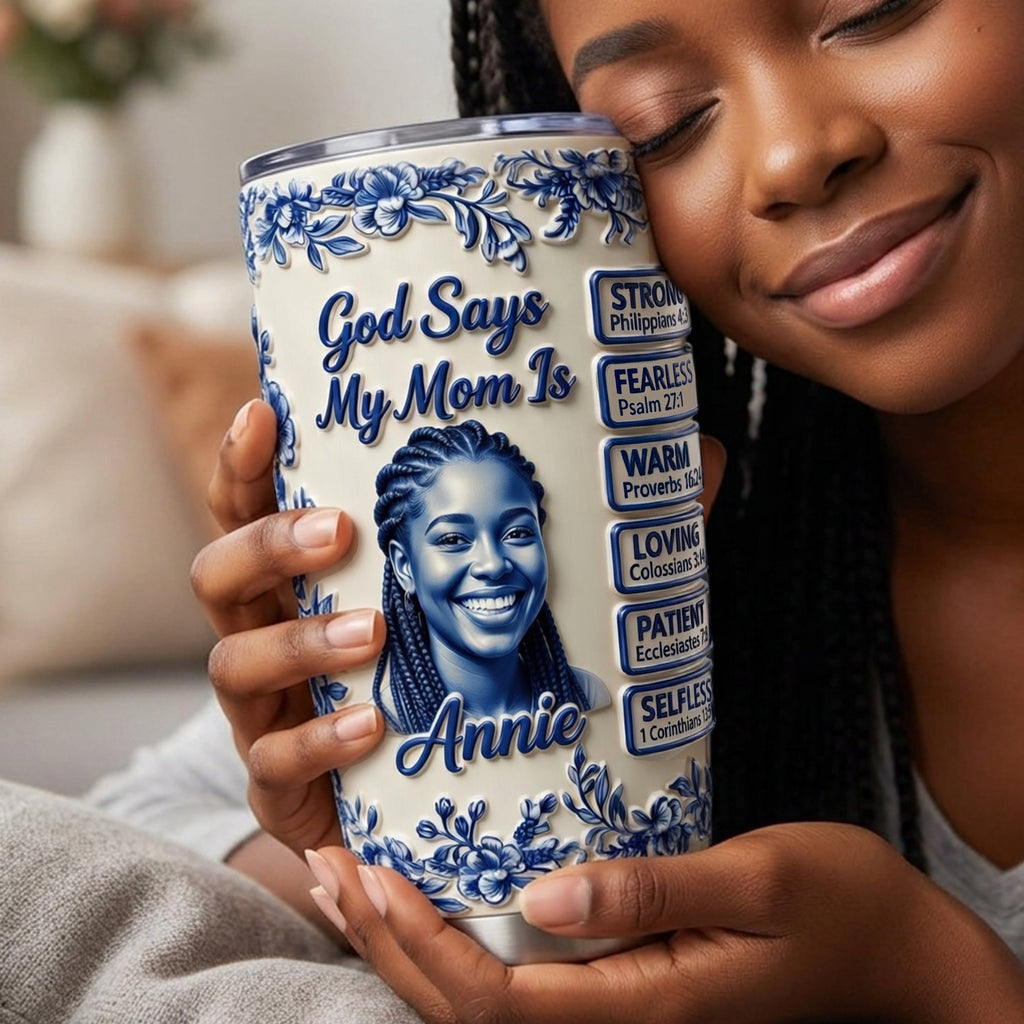 Toile De Jouy Christian Tumbler - Custom Photo Gifts For Mom And Grandma 01tylu030426