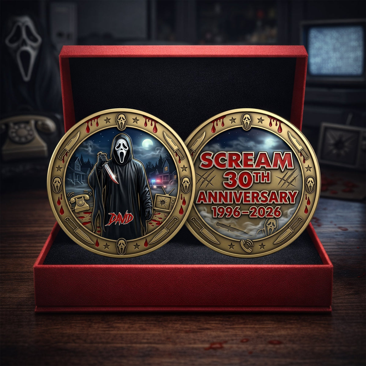 30 Years Anniversary Metal Coin - Personalized Gifts For Horror Fans Printed Metal Coin 05OHLU120326