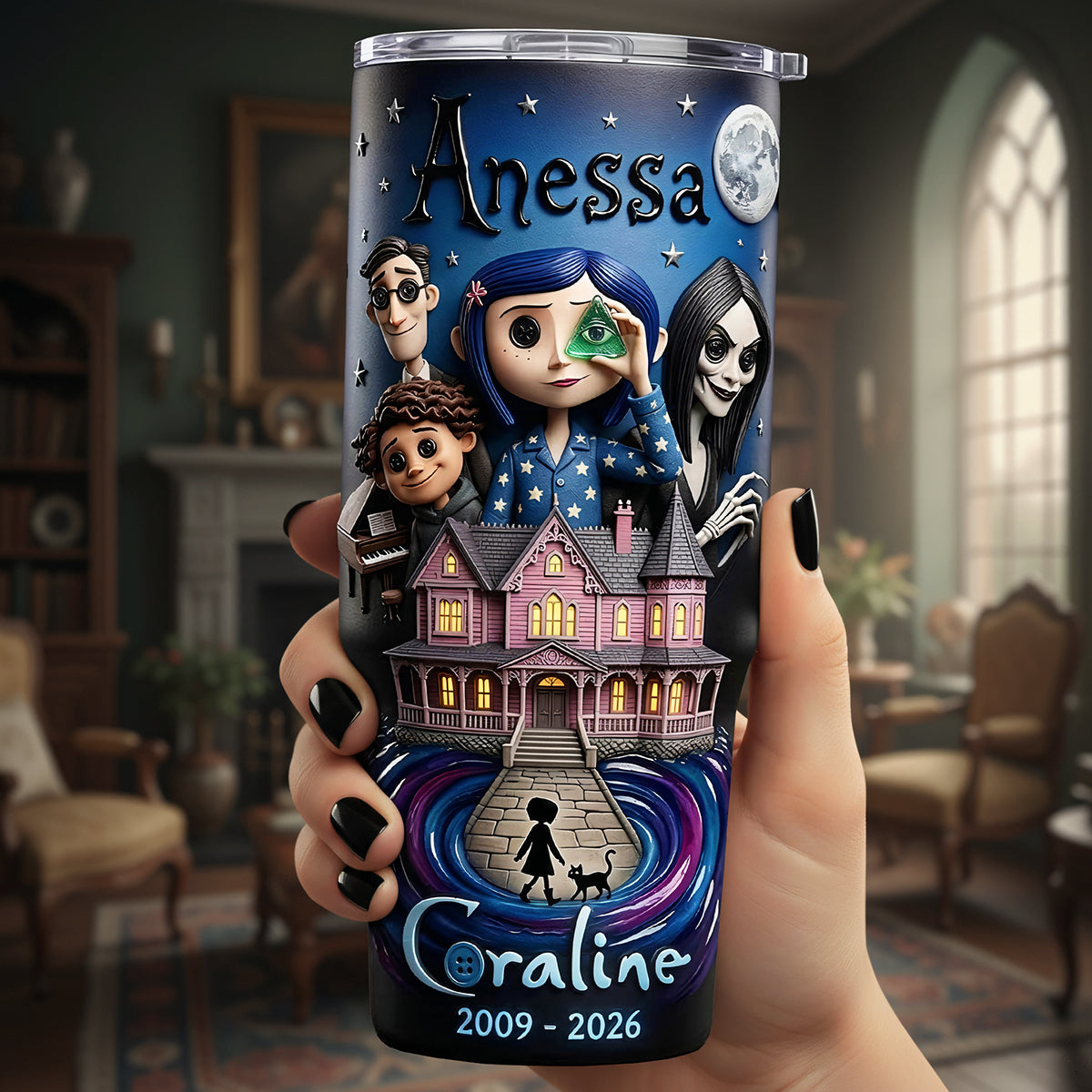 Spooky Door Tumbler  - Personalized Gifts For Horror Lovers 02PATA160326