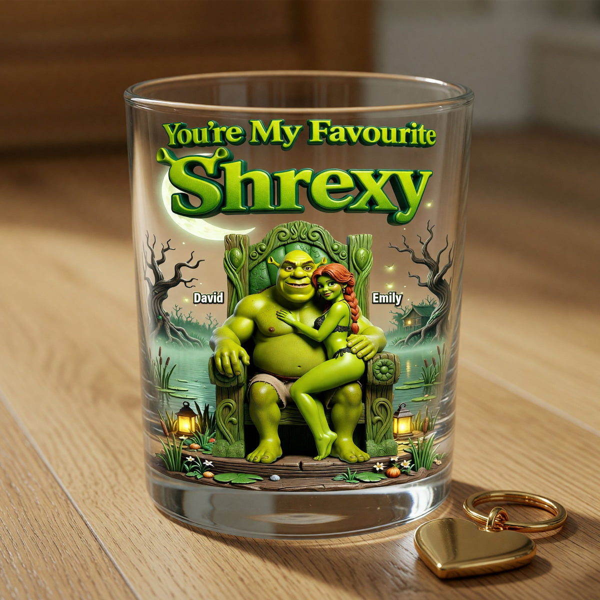 Funny Couple Round Glass - Personalized Gifts For Couple 05TOQN170626