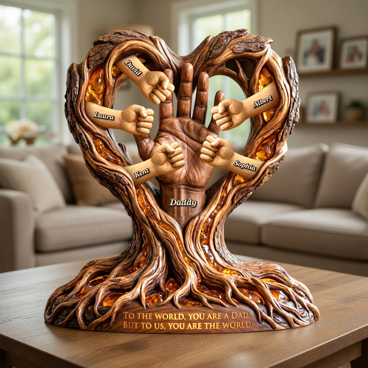 Rooted In Love Around Dad Plaque - Personalized Gift For Dads 05PAQN200526