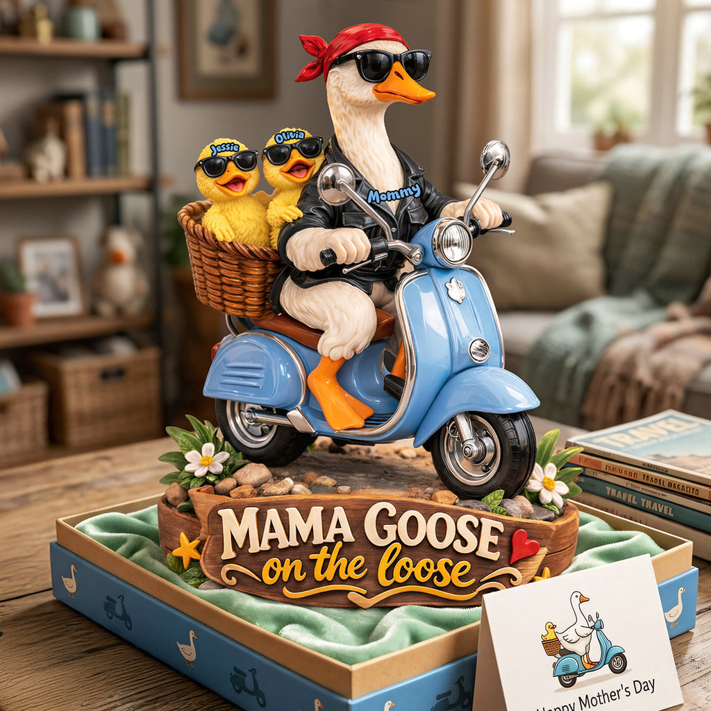 Mama Goose On The Loose Shaped Plaque - Personalized Gift For Mom 04TYTA160326