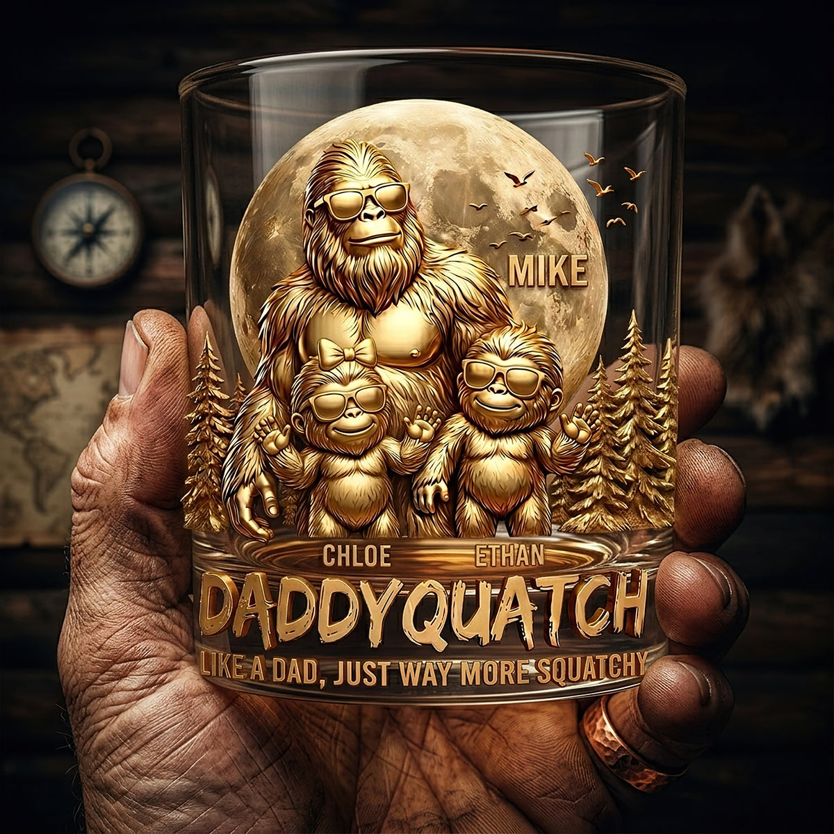 King Of The Forest Dad Round Glass, Personalized Gifts For Dad 03qhdt060626