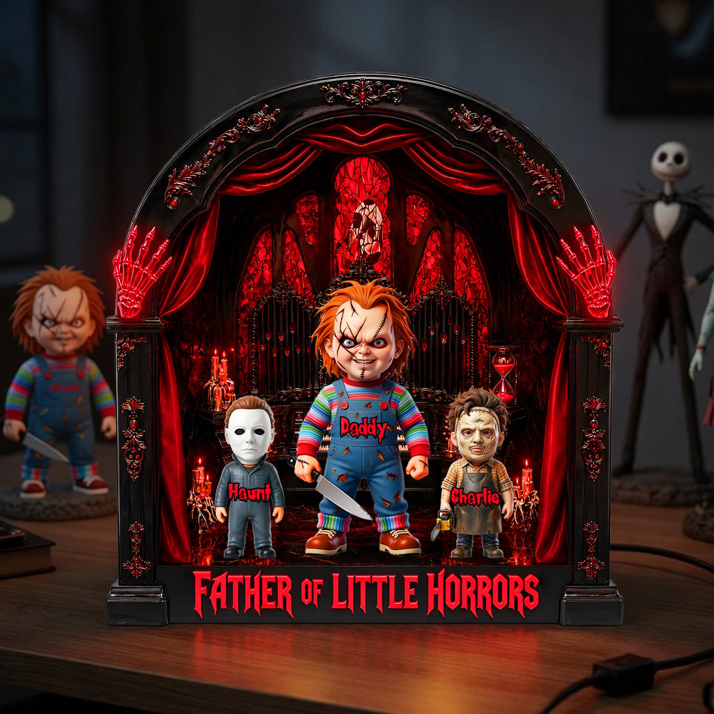 Horror Fans Dad And Kids Acrylic Light Box - Personalized Gifts For Father's Day Light Box 05TYLU120526