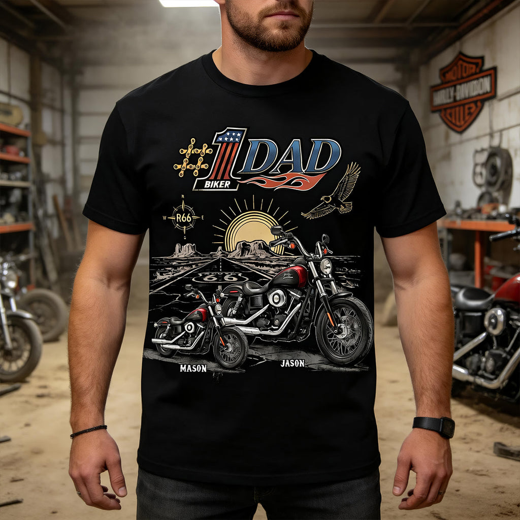 Badass Dad Motorcycle Team Shirt - Personalized Gifts For Biker Dad 04qhdt200526