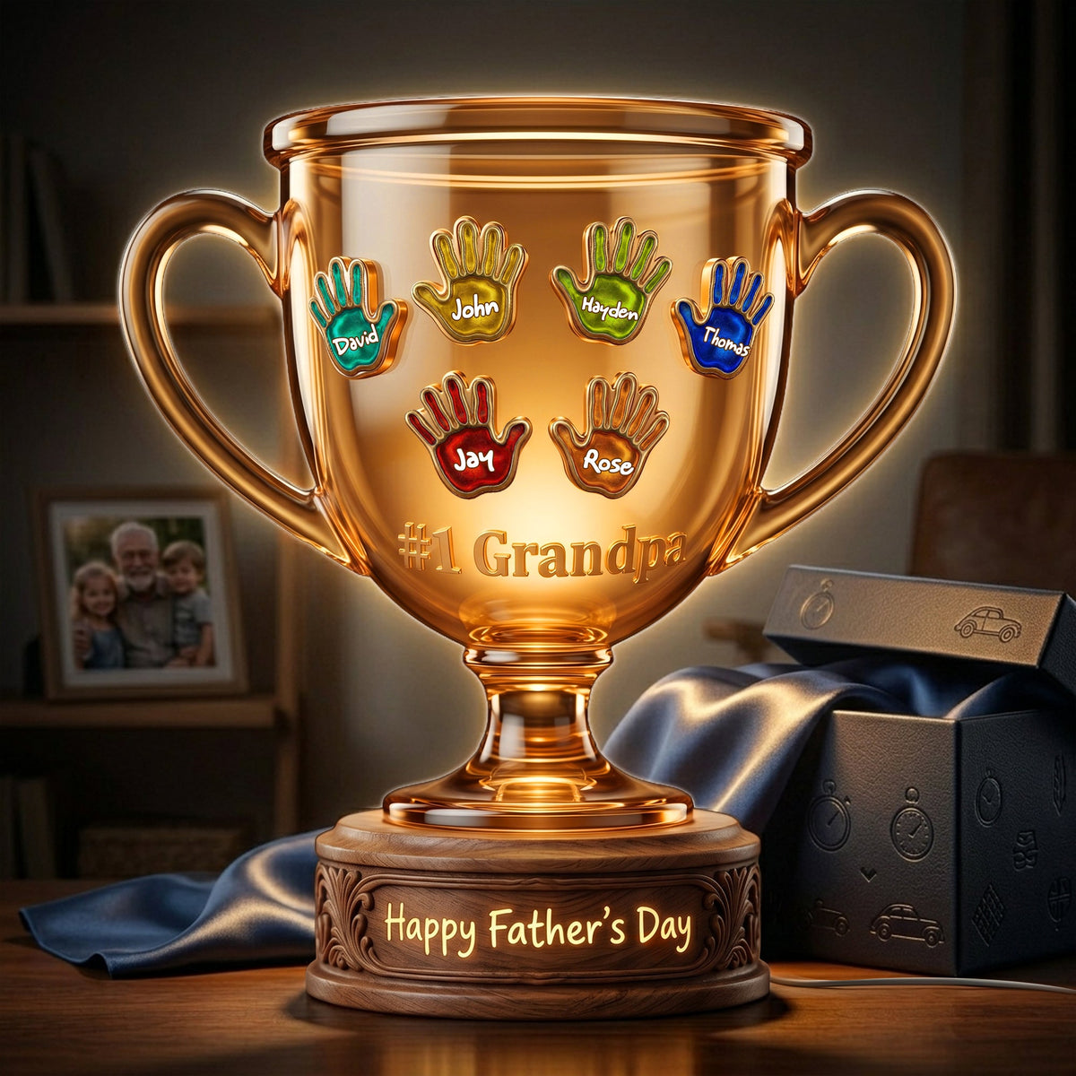 Best Dad Trophy Acrylic Light Box - Personalized Gifts For Father 02palu160426