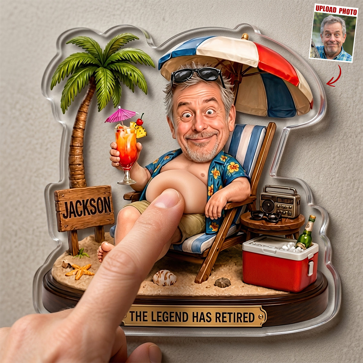 Retirement Legend Anti-Collision Acrylic Fridge Magnet Personalized Gifts For Beach Lovers 02TYDT190626