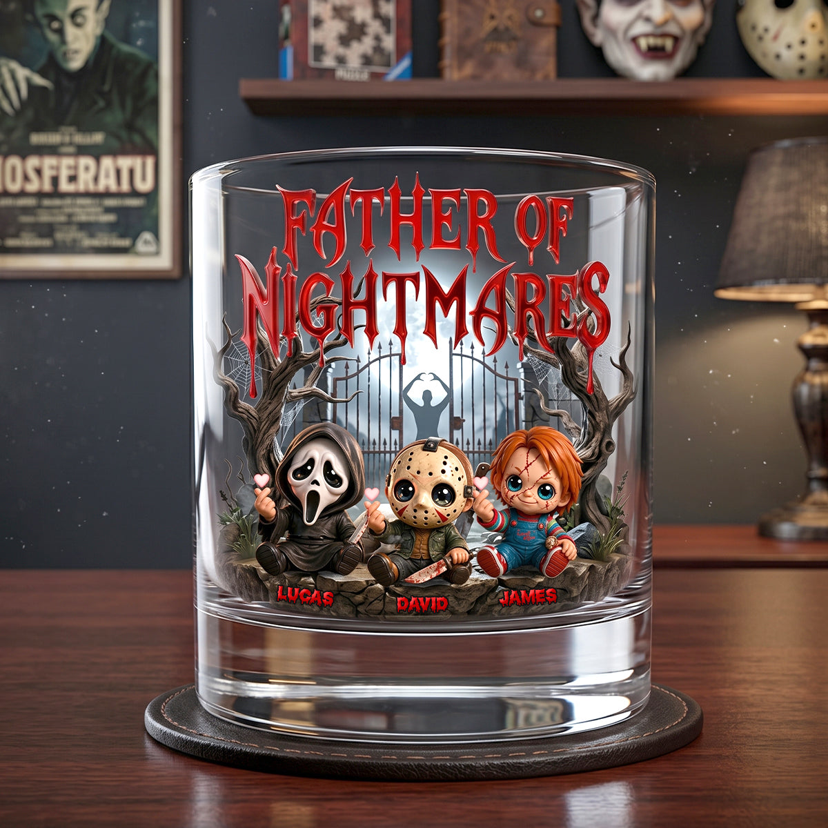 Father Of Nightmares Round Glass - Personalized Gifts For Dads 01PATN250426