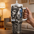 Jesus And Lion 40oz Tumbler - Personalized Gifts For Christians 04pamg200326