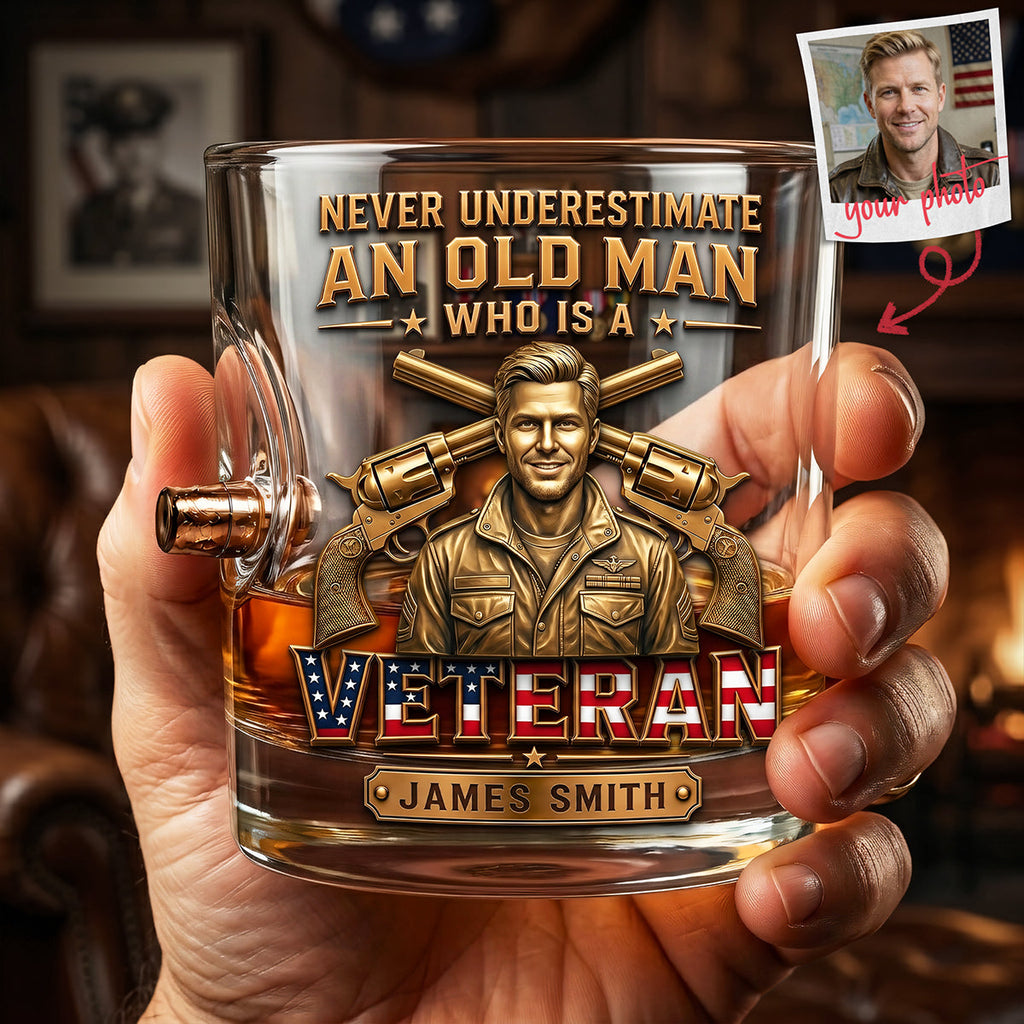 Veteran Pride Bullet Glass - Custom Photo Gifts 01TYTA150626