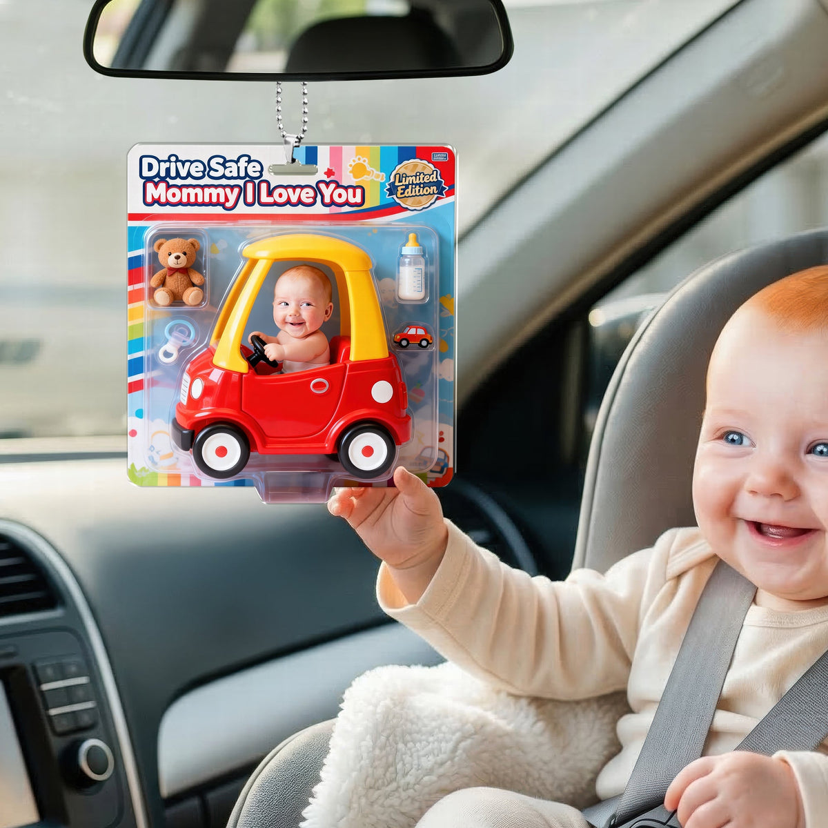 Cute Baby Driver Adventure Car Ornament - Custom Photo Gifts For Mom 05naqn120326
