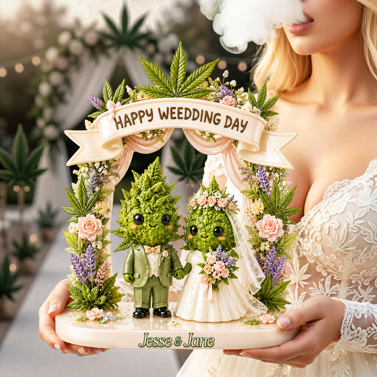 Stoner Wedding Couple Acrylic Plaque - Personalized Gifts For Couples 02tota010726