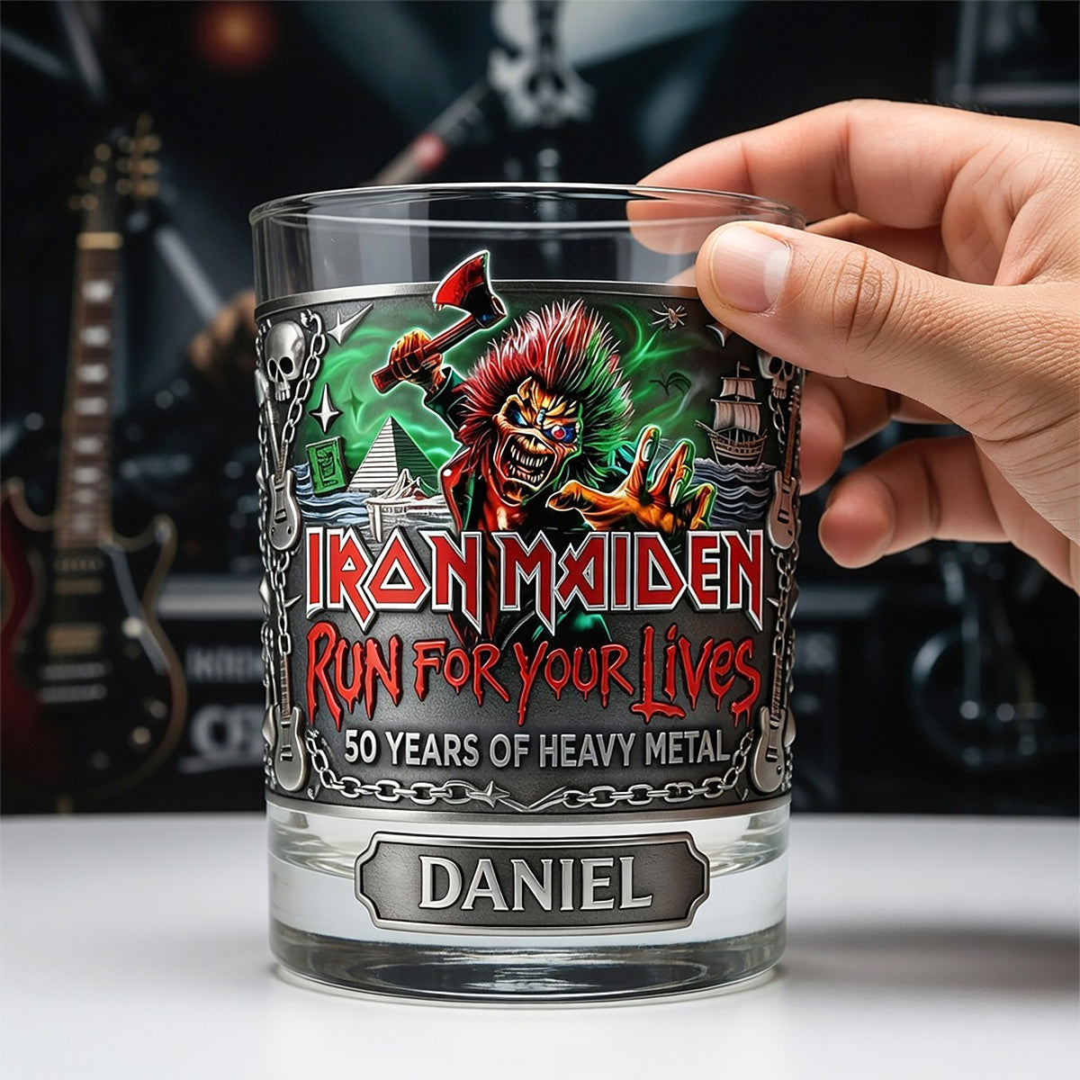 Heavy Metal 50th Anniversary Whiskey Glass - Personalized Gifts For Rock Lovers 03KIMG100326
