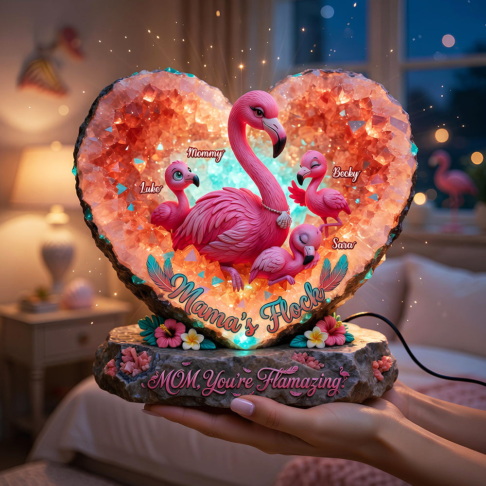 Flamingo Mama Light Box - Personalized Gifts For Mothers 02hudt130426